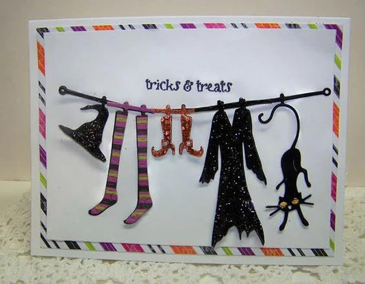 Lapoo Festivals Metal Cutting Die for Scrapbooking - Durable, Cut Stencils for DIY Scrapbook Photo Album Decorative Paper Card, Card Making Supplies, Embossing (Witch B 4.8 x 2.7 in)