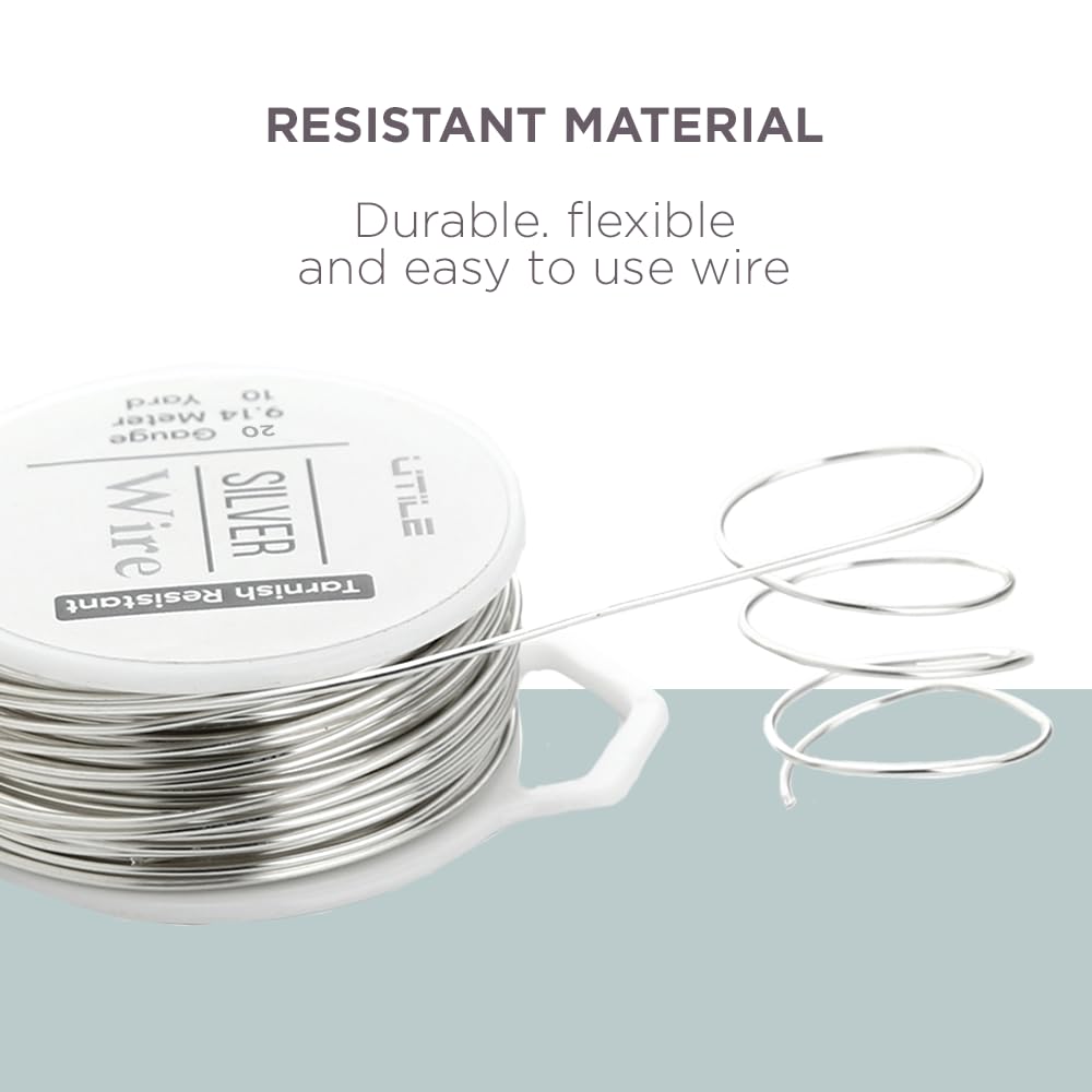 UTILE 18 20 22 24 Gauge 90 ft 99.9% Pure Soft Copper Wire for Electroculture Gardening, Jewelry Making, Crafting Wire Bendable, Plant Wire (Silver 22)