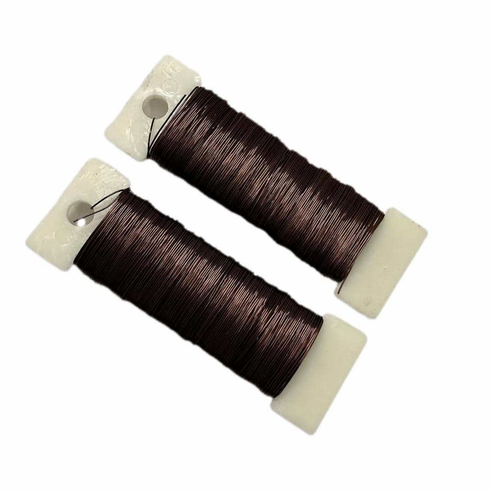 76Yards 22Gauge Coffee Colour Metal Floral Wire Flexible Paddle Florist Garden Wire for Flower Arrangement,Crafts,Christmas Wreaths Tree,Garland.