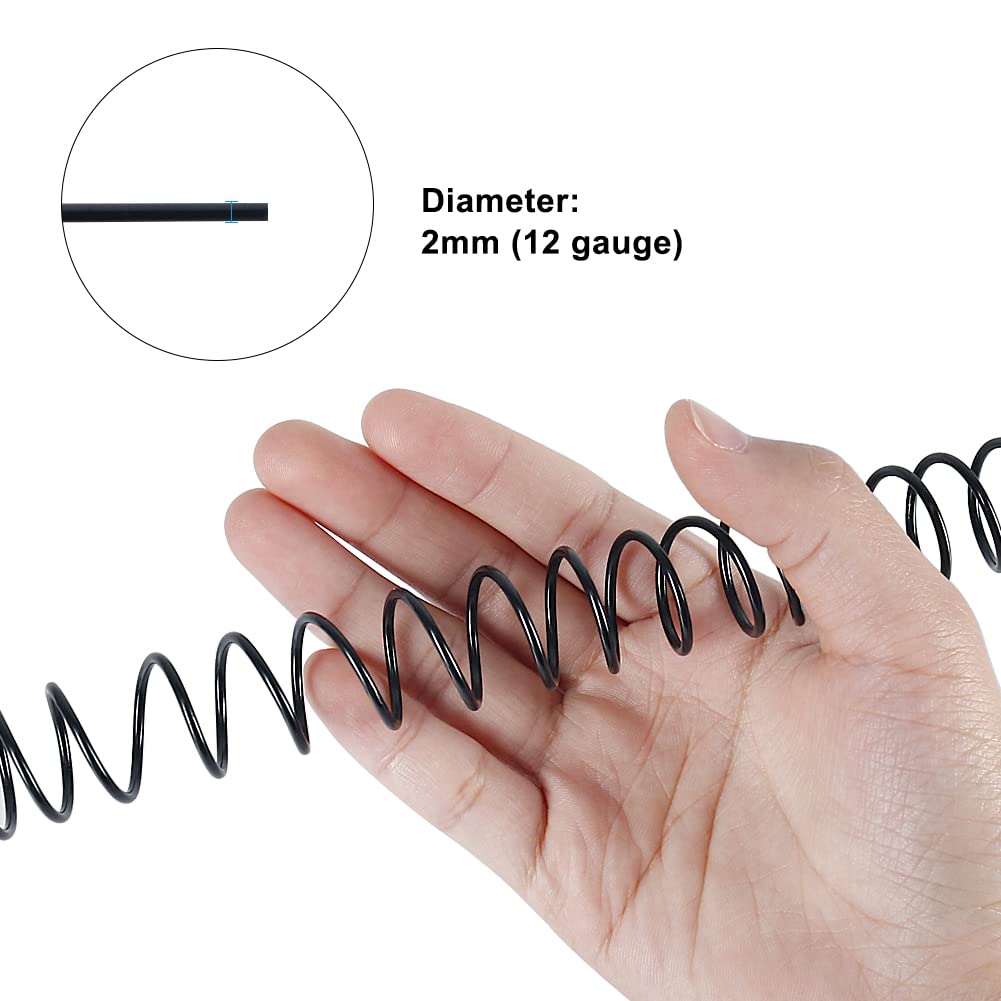 Tenn Well 12 Gauge Aluminum Wire, 100 Feet 2mm Bendable Anodized Metal Wire for Sculpting, Jewelry Making, Armature Making, Halloween Decor, Crafting (Black)