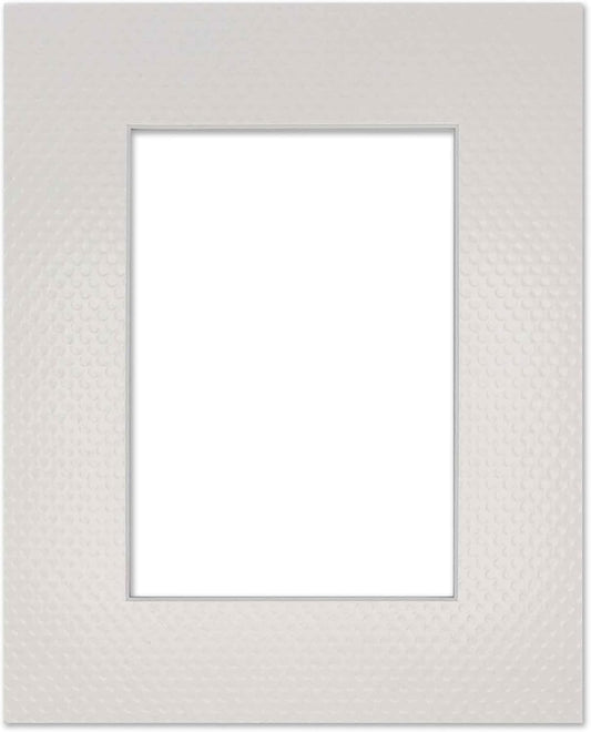 11x14 Mat Bevel Cut for 8.5x11 Photos - Acid Free Golf Ball Texture Precut Matboard With Backing Board and Crystal Clear, Self Seal Mat Bag - For Pictures, Framing - 4-ply Thickness