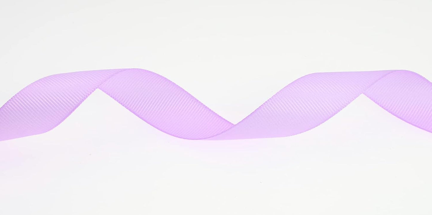 Solid Grosgrain Ribbon 25 Yard Each Roll 100% Polyester Woven Edge (3/4", Purple Pink)
