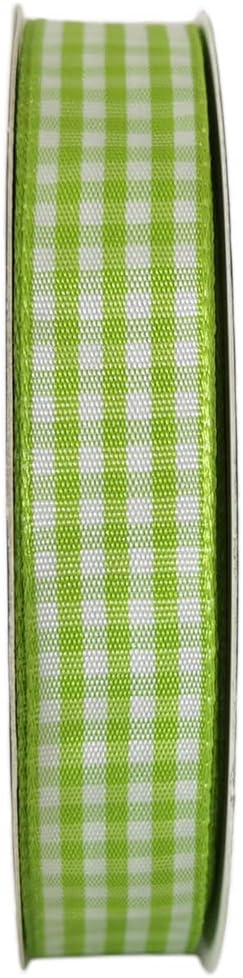 Apple Green Light Green Gingham Plaid Checked Ribbon 25 Yards Each Roll 100% Polyester (5/8",Apple.Green)
