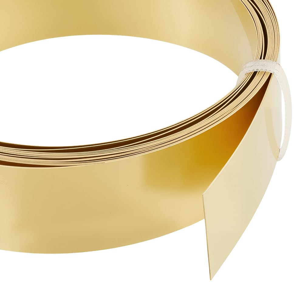 BENECREAT 9.84 Feet 30Gauge Brass Flat Bezel Wire, 18mm Wide Flat Jewelry Craft Wire for DIY Jewelry Craft Making Gem Wrapping