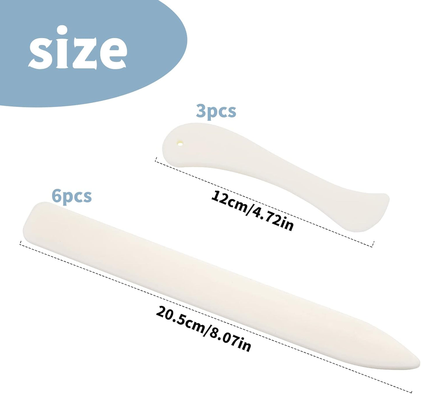 9 PCS Bone Folder and Scoring Tool Plastic Paper Folding Tool Bone Origami Creaser Book-Binding Leather Burnishing Card Making for Folding Scoring Creasing Origami Scrapbooking