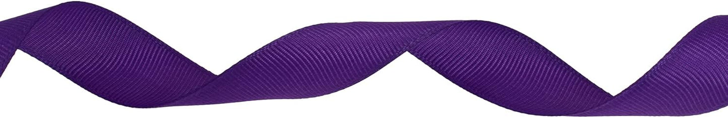 Solid Grosgrain Ribbon 25 Yard Each Roll 100% Polyester Woven Edge (3/4", Purple)