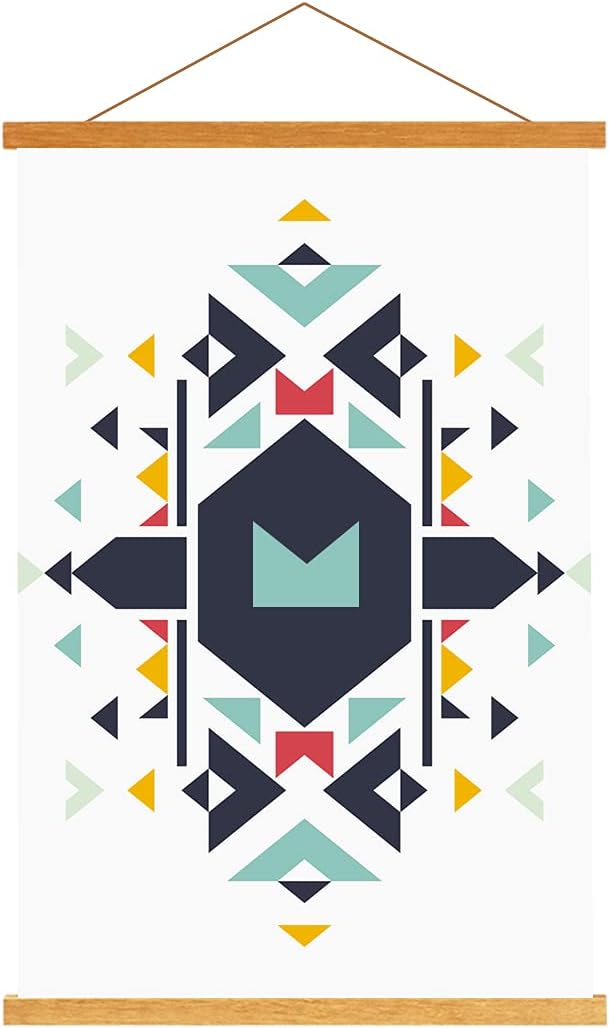 Ywlake Magnetic Poster Hanger, 26x30 26x36 26x19 Frame Wood Wooden Magnet Print Posters Dowel Scroll Hanging Kit for Walls Map Canvas Artwork (Teak Wood, 26")