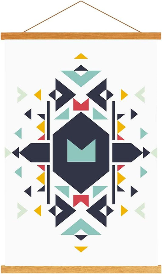 Ywlake Magnetic Poster Hanger, 12x18 12x16 12x24 Poster Frame Wood Wooden Magnet Print Posters Dowel Scroll Hanger Hangers Hanging Kit for Walls Map Canvas Artwork (Teak Wood, 12")