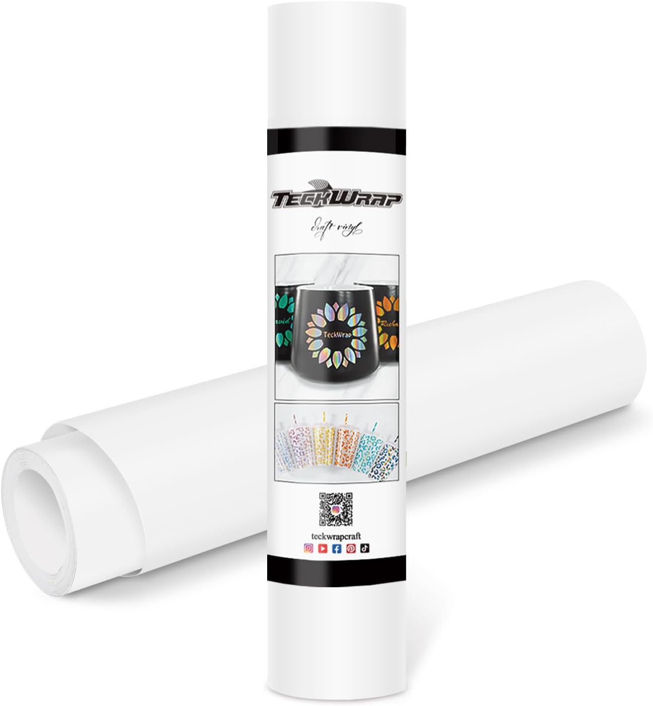 TECKWRAP Permanent Adhesive Vinyl 12" x 10ft, Matte White