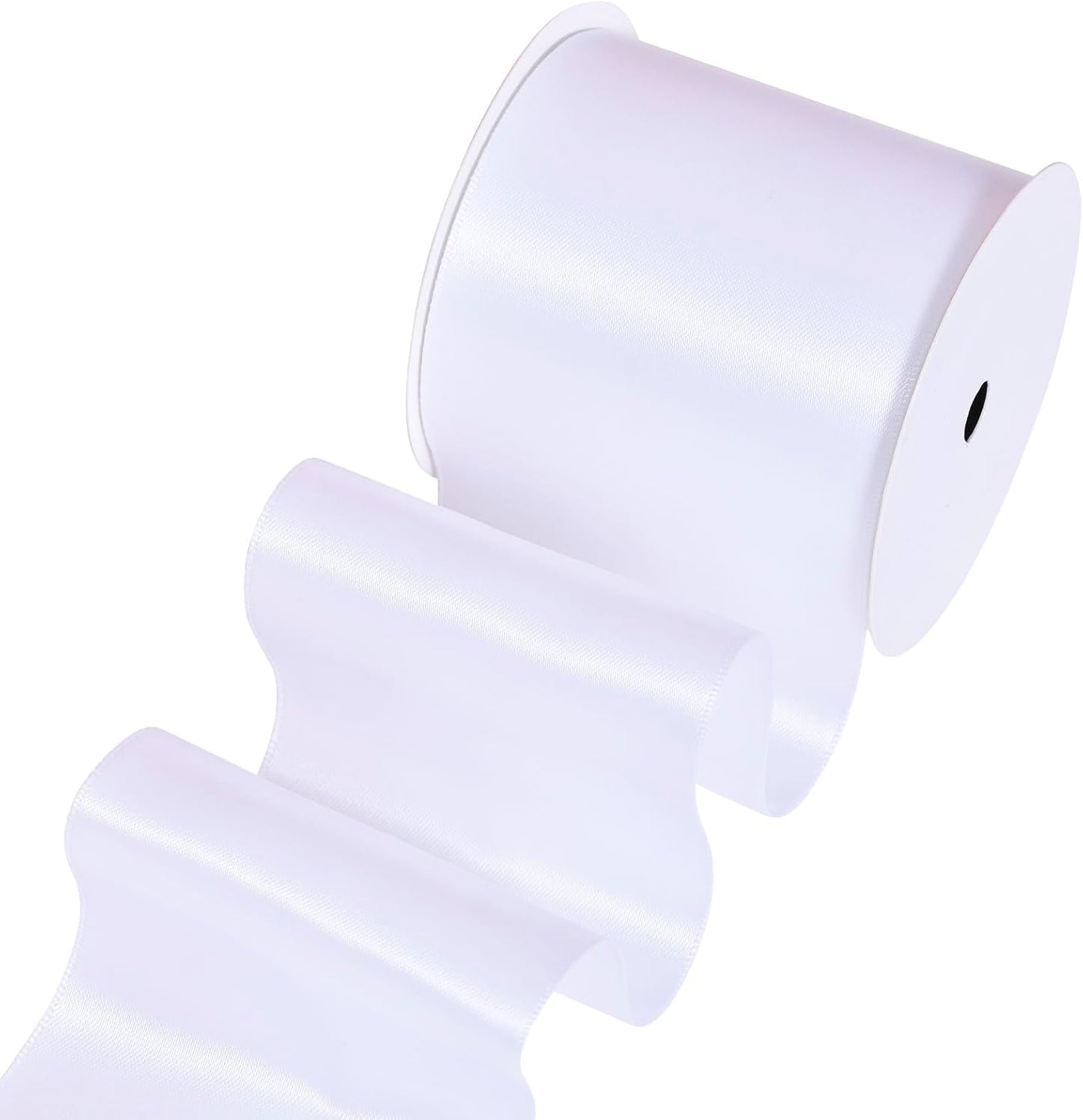 YAMA White Double Faced Satin Ribbon, 3 Inch 10 Yards, Great for Crafts Bows Flower Bouquet Wedding Home Decor Gift Wrapping