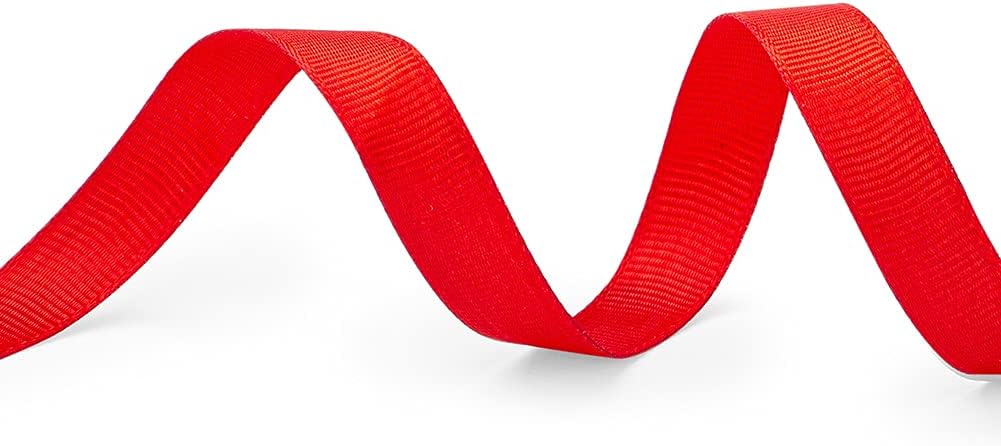 LIUYAXI 1/2" X 50 Yards Solid Red Grosgrain Ribbon, Perfect for Crafts, Wedding Decor, DIY Hair Accessories, Sewing, Christmas Gift Package Wrapping and More