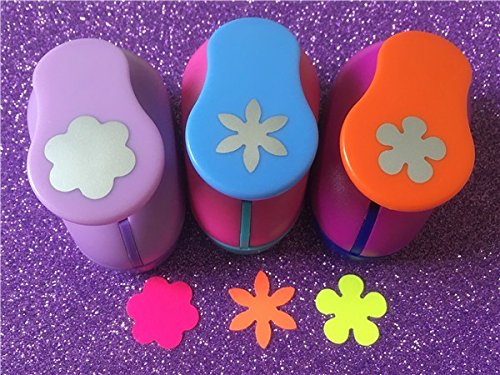 Fascola 3PCS Different Beautiful Flowers Shape 1 inch Craft Punch Set Scrapbook DIY Paper Cutter EVA Foam Hole Punches 1