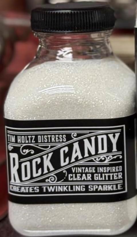 Tim Holtz Rock Candy Glitter, Clear and Chunky, Bundle of 2 Jars, 4.7 Ounces Each, 3 Carnora Scoop Spoons