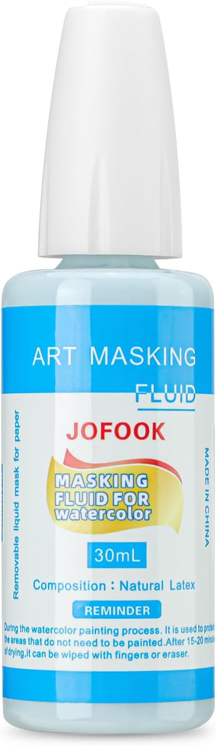 Easy Peel Art Masking Fluid For Watercolor Painting - 30ml(1.01-oz) Liquid Masking Fluid Pen For Ink - Watercolor - Gouache Painting & Illustration,Drawing Gum Professional Medium