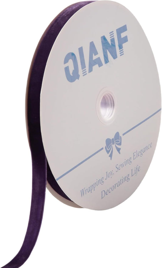 Vintage Purple Velvet Ribbon Christmas Ribbon for Gift Wrapping Crafts Christmas Tree Ornaments Halloween Garland Decorations, 5/8 Inch X 25Yd