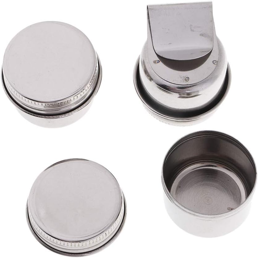 3 Piece Single Dipper Palette Cups Stainless Steel Palettes Container Cup with Clip and Lid fit for Drawing (A)