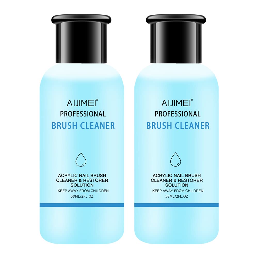 AIJIMEI Acrylic Nail Brush Cleaner Acrylic Brush Cleaners Liquid Acrylic Paint Brush Cleaner Nails Artist Acrylic 120ml/4 FL.OZ