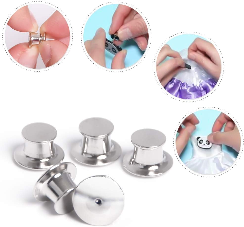 30 Pieces Metal Pin Backs Locking Pin Keepers Locking Clasp