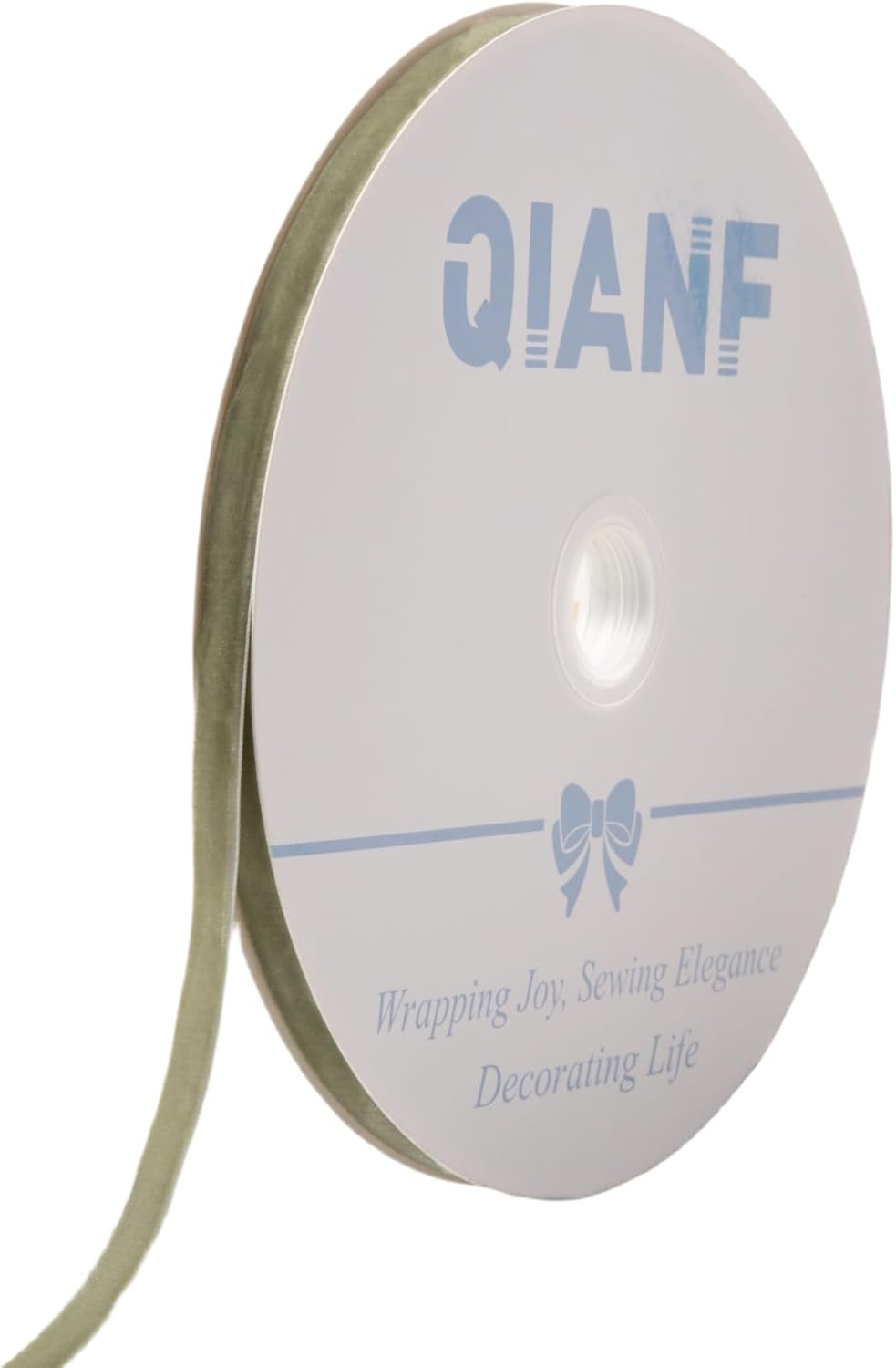 Vintage Sage Green Velvet Ribbon Christmas Ribbon for Gift Wrapping Crafts Christmas Tree Ornaments Garland Decorations, 3/8 Inch X 25Yd