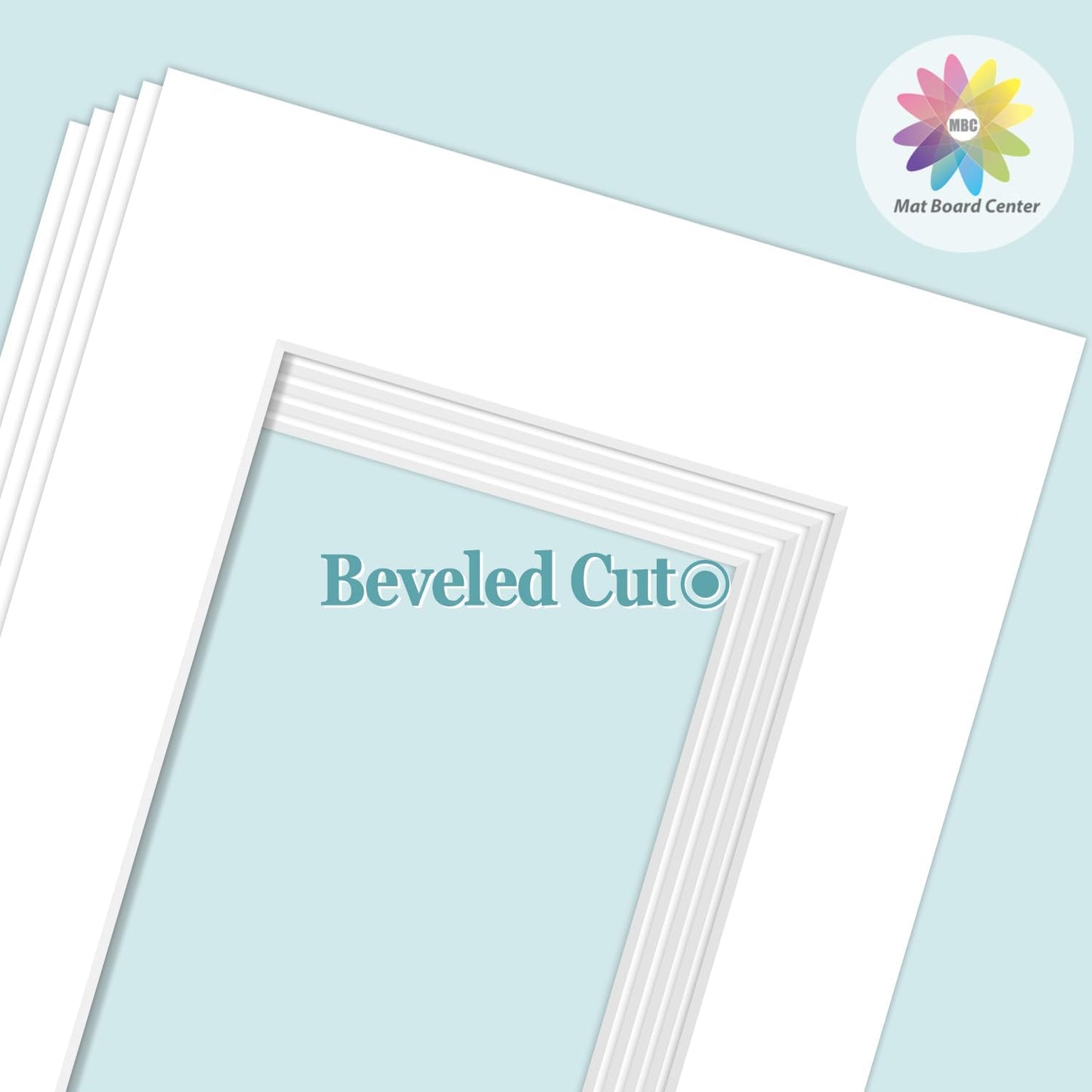 MBC MAT BOARD CENTER, 5 Pack 4x6 for 3x5 White Picture Mats Frame Mattes, Bevel Cut, Acid Free, 4-ply Thickness