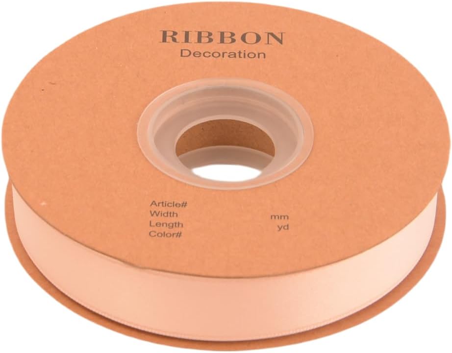 Double Side Satin Ribbon, Continuous 20 Yards,Use for Craft Bows Bouquet, Gift Wrapping, Wedding Decoration, Floral Arrangement (Nude, 4/5 inch)