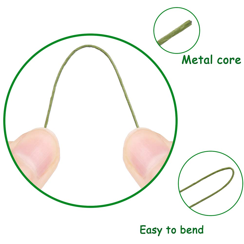 CCINEE 24 Gauge Dark Green Floral Wire Stem for Flower Arrangement Craft Supply,16 Inch,200PCS