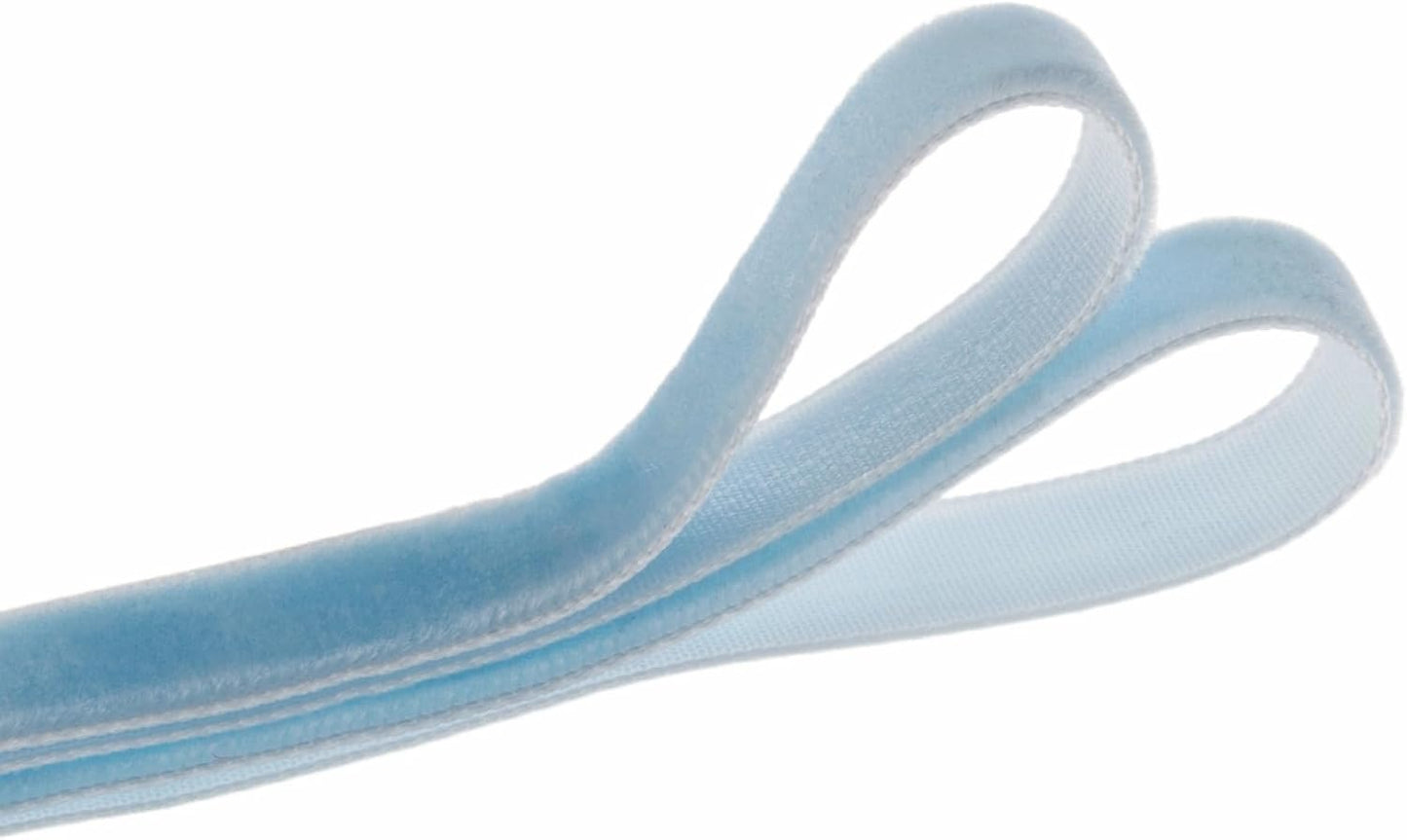 Vintage Sky Blue Velvet Ribbon Christmas Ribbon for Gift Wrapping Crafts Christmas Tree Ornaments Garland Decorations, 5/8 Inch X 25Yd