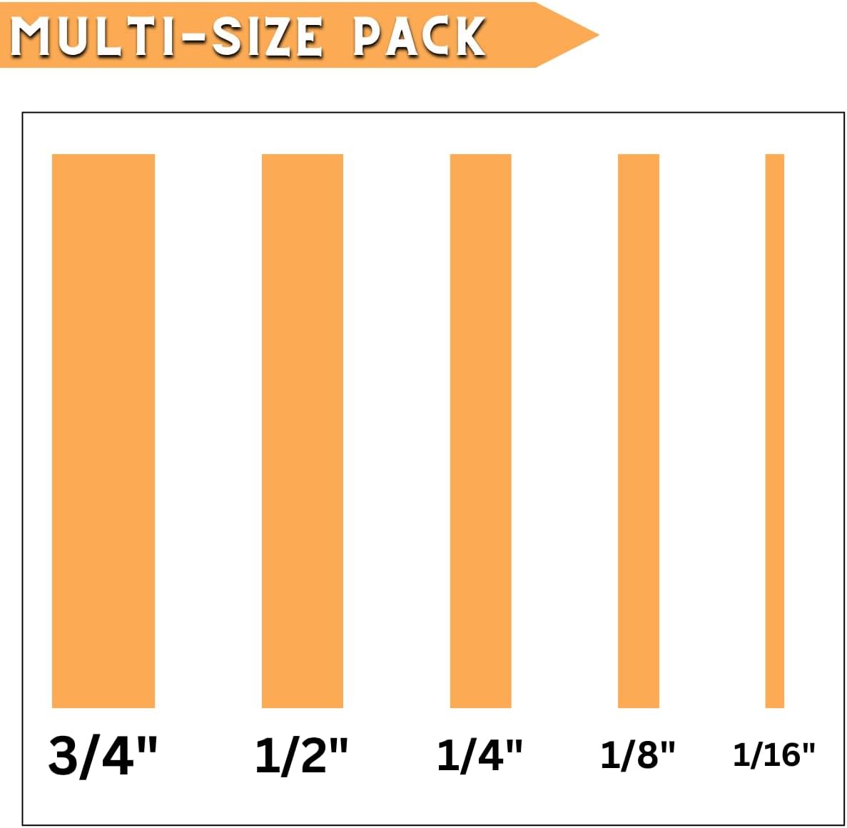 5 Rolls Pinstripe Tape - Masking Tape 1/16", 1/8", 1/4", 1/2", 3/4" - Thin Painters Masking Automotive Tape for DIY, Car, Auto, Paint, Art, Tumblers (Orange)