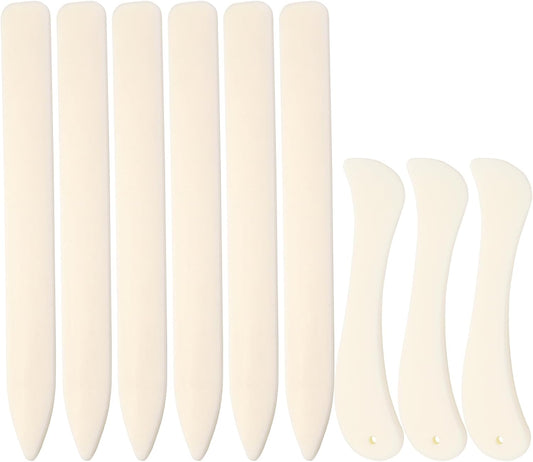 9 PCS Bone Folder and Scoring Tool Plastic Paper Folding Tool Bone Origami Creaser Book-Binding Leather Burnishing Card Making for Folding Scoring Creasing Origami Scrapbooking