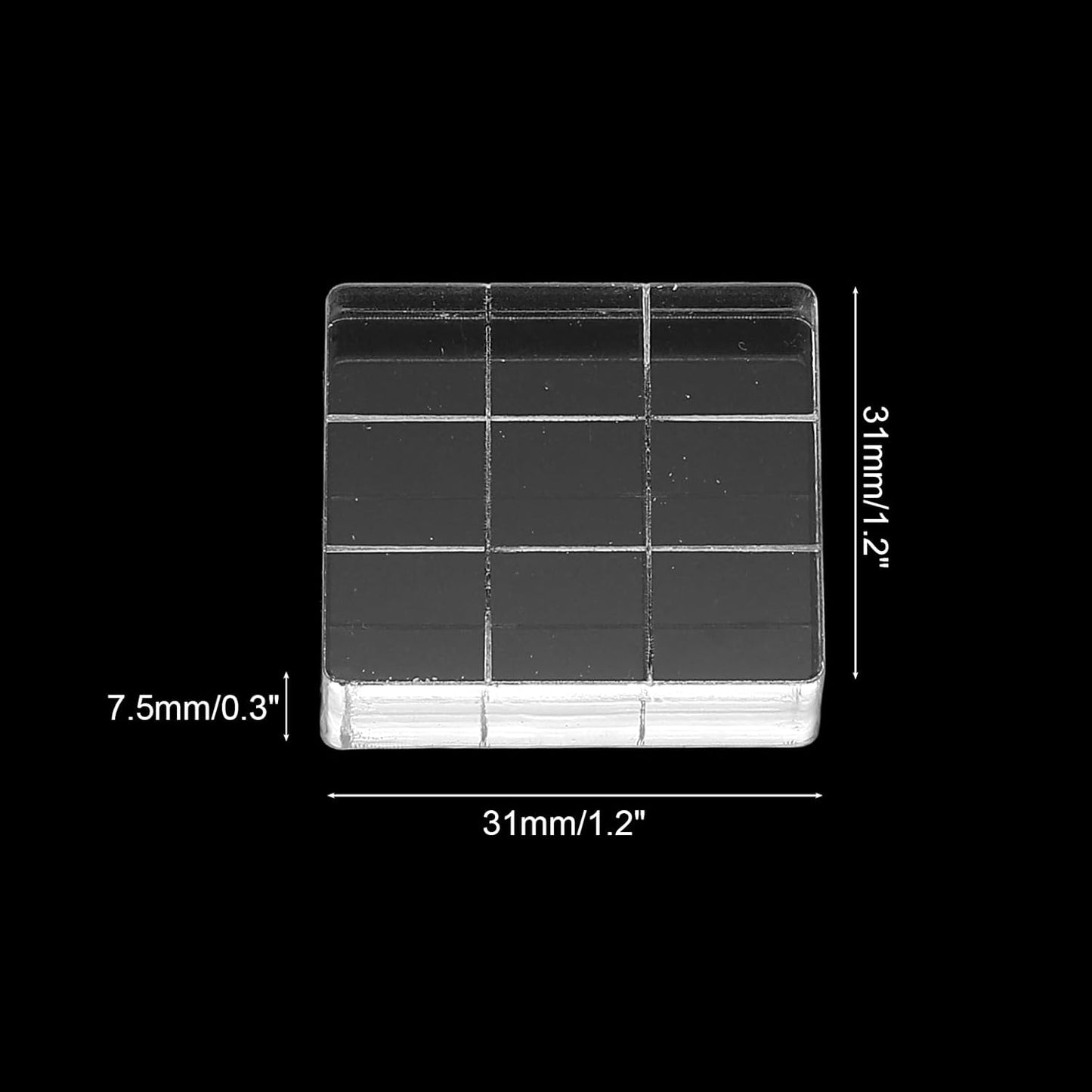 PATIKIL 1.2"x1.2" Acrylic Stamp Block, 6Pcs Clear Stamping Block with Grid Lines Decorative Mounting Blocks Square for Scrapbooking DIY Crafts Card Making