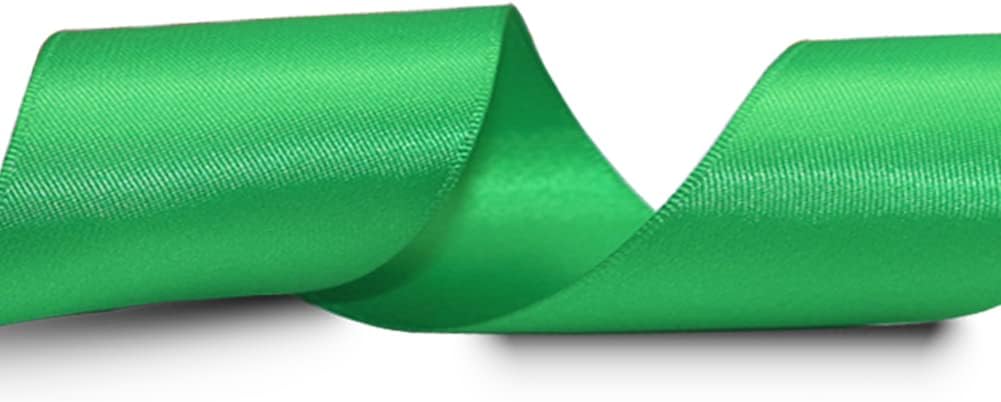 LIUYAXI Green Double Faced Satin Ribbon, 1-1/2" X Continuous 50 Yards, Ribbons Perfect for Gift Wrapping Wedding DIY Craft Bow Making & Other Projects