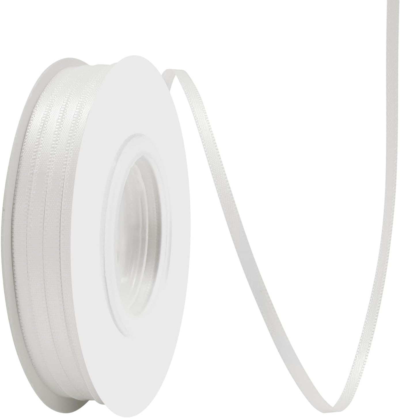 Off White Satin Ribbon 1/8 Inch X 50 Yards Solid Color Double Faced Ribbons Perfect for Crafts Wedding Decor Bow Making Arts Sewing and More