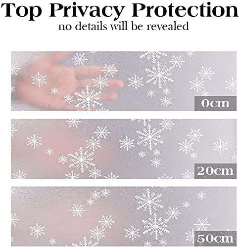 Niviy Christmas Decorations Privacy Window Film Snowflakes Window Clings Decals Stickers Non Adhesive Frosted Glass Film Heat Control 17.7” x 78.7”