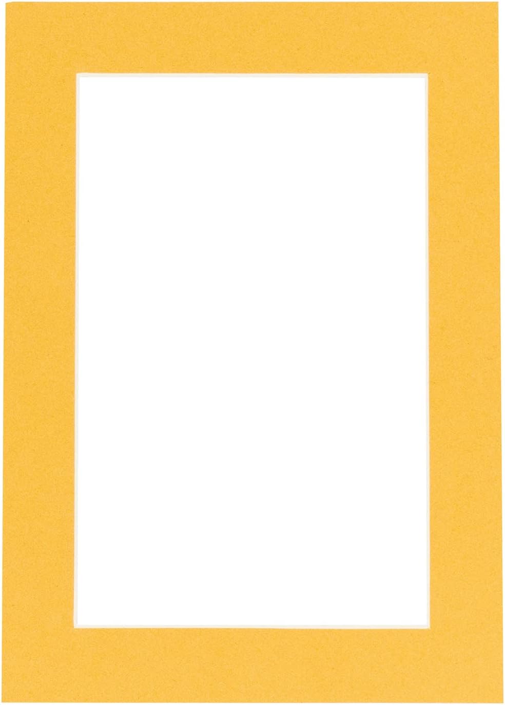 11x14 Mat Bevel Cut for 8.5x11 Photos - Acid Free Topaz Orange Precut Matboard With Backing Board and Crystal Clear, Self Seal Photo Mat Bag - For Pictures, Photos, Framing - 4-ply Thickness