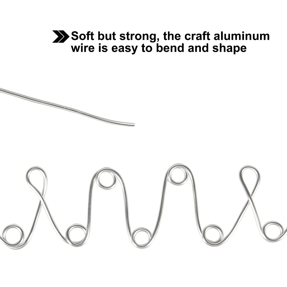 Tenn Well 9 Gauge Aluminum Craft Wire, 50 Feet 3mm Bendable Armature Wire for Sculpting, Jewelry Making, Doll Making, Crafting, Modelling, Bonsai Training