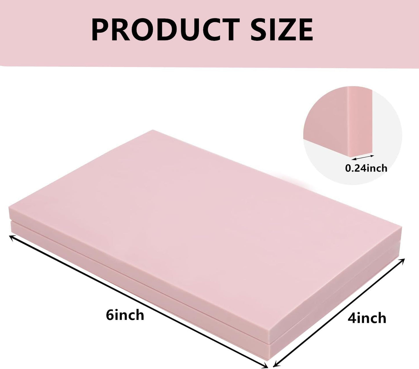 2PCS 4"x6" Pink Rubber Carving Blocks, Soft Rubber for DIY Craft Project, Linoleum Blocks for Printmaking, Stamp Making