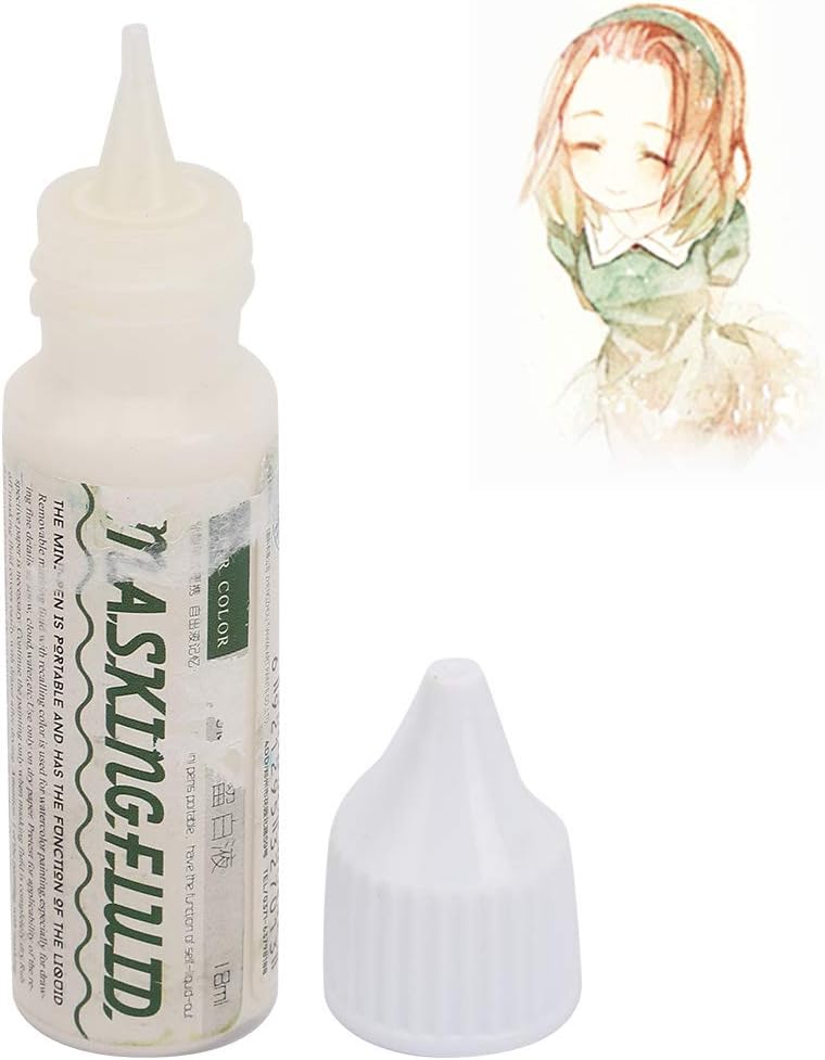 Hztyyier Pigment Covering Liquid, Watercolor White Liquid Art Masking Fluid for Watercolor Painting and Various Art Projects (18ml)