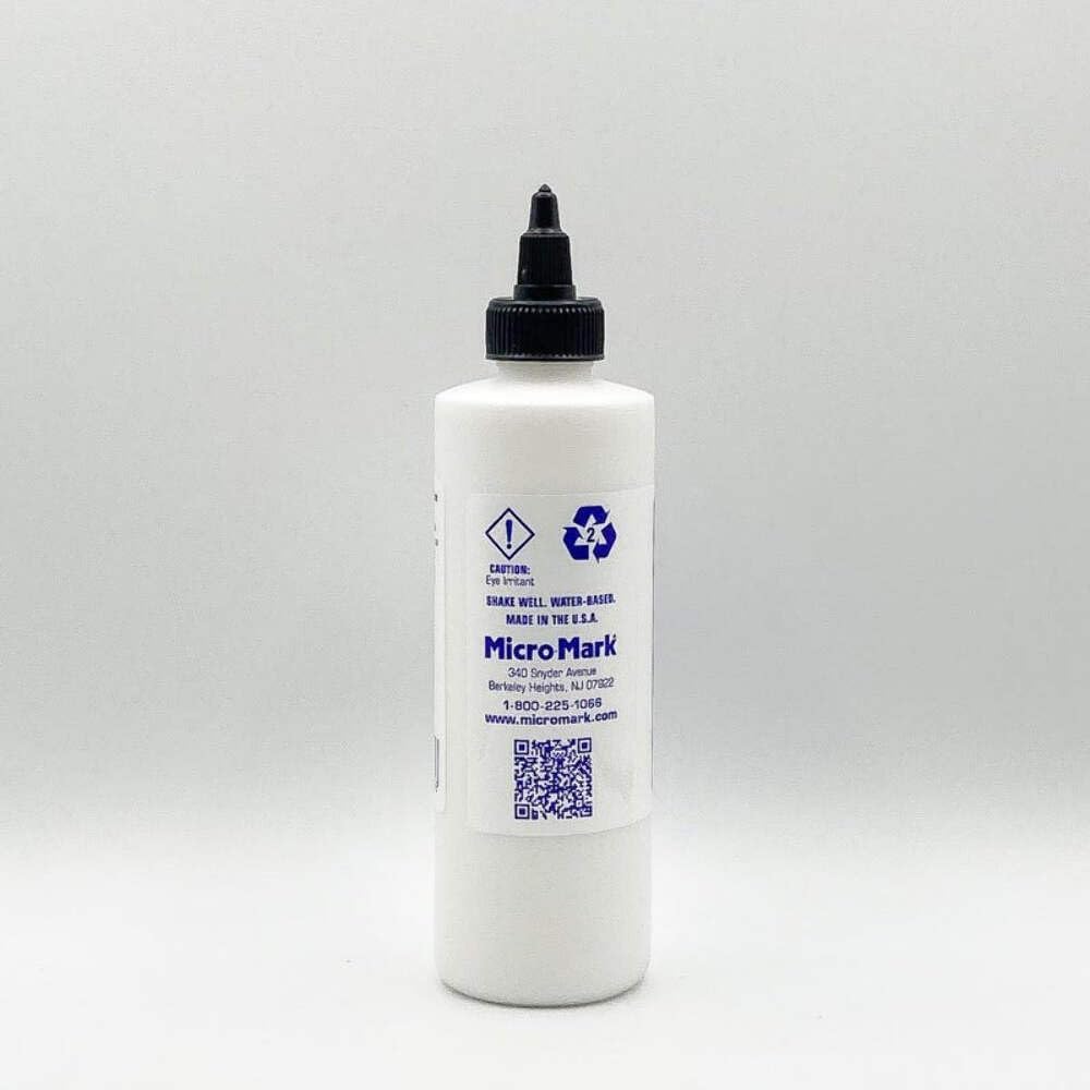 Micro-Mark White Acrylic Primer, 8oz - Made in USA Acrylic Surface Primer for Models, Miniatures, and Crafts