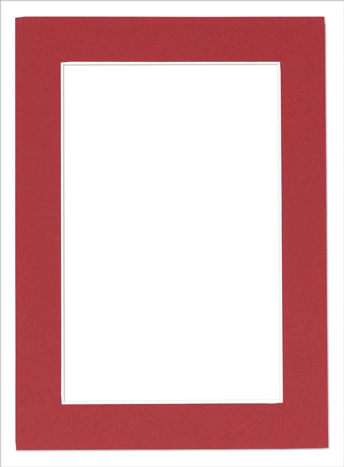 5x7 Mat for 8.5x11 Frame - Precut Mat Board Acid-Free Deep Red 5x7 Photo Matte Made to Fit a 8.5x11 Picture Frame, Premium Matboard for Family Photos, Show Kits, Art, Picture Framing, Pack of 1 Mat