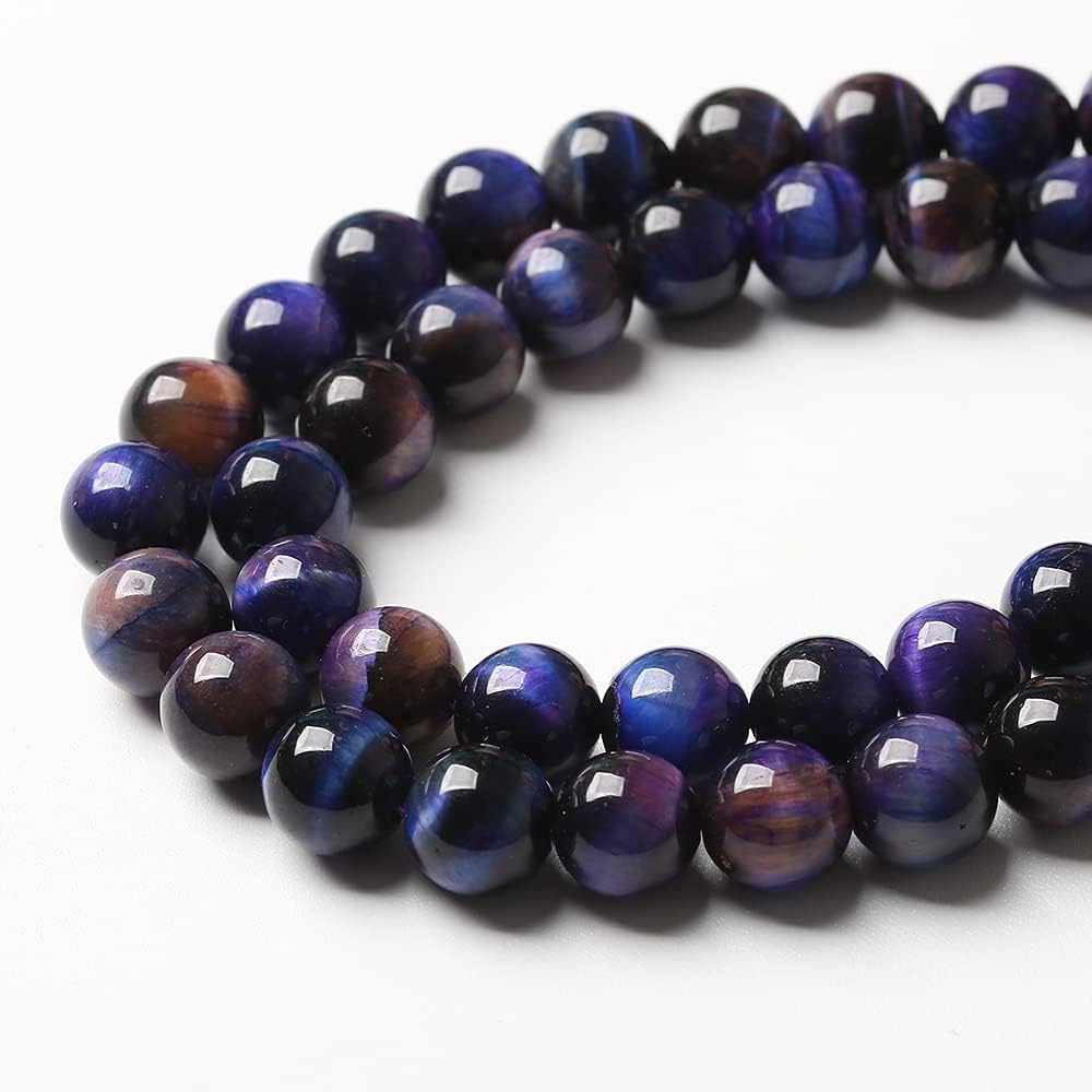 90pcs 4mm AAA Natural Tiger Eye Stone Beads Gemstone Round Spacer Loose Beads for Jewelry Making DIY Bracelet,Necklace(Galaxy Tiger Eye Stone, 4mm)
