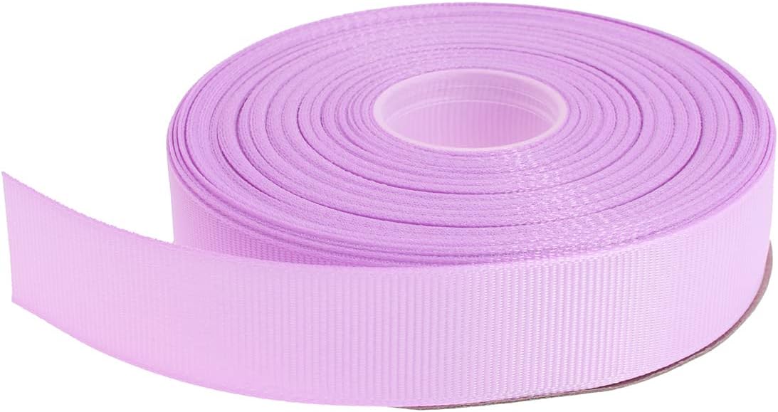 Solid Grosgrain Ribbon 25 Yard Each Roll 100% Polyester Woven Edge (3/4", Purple Pink)