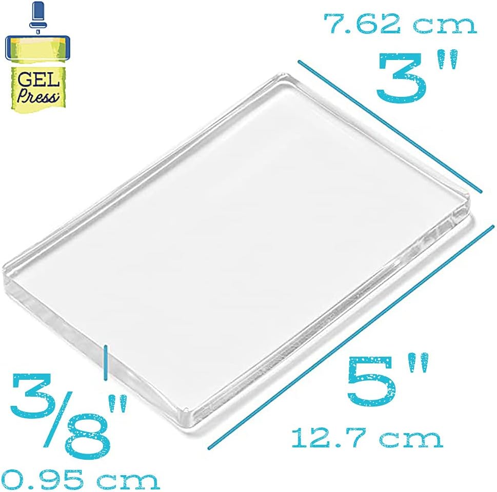 Gel Press Monoprinting Print Plate - 3” X 5” Gel Plate - Printmaking Supplies - Reusable Gel Printing Plate for Press Art for Card Making, Scrapbooking, Journaling, Arts and Crafts, Home Decor