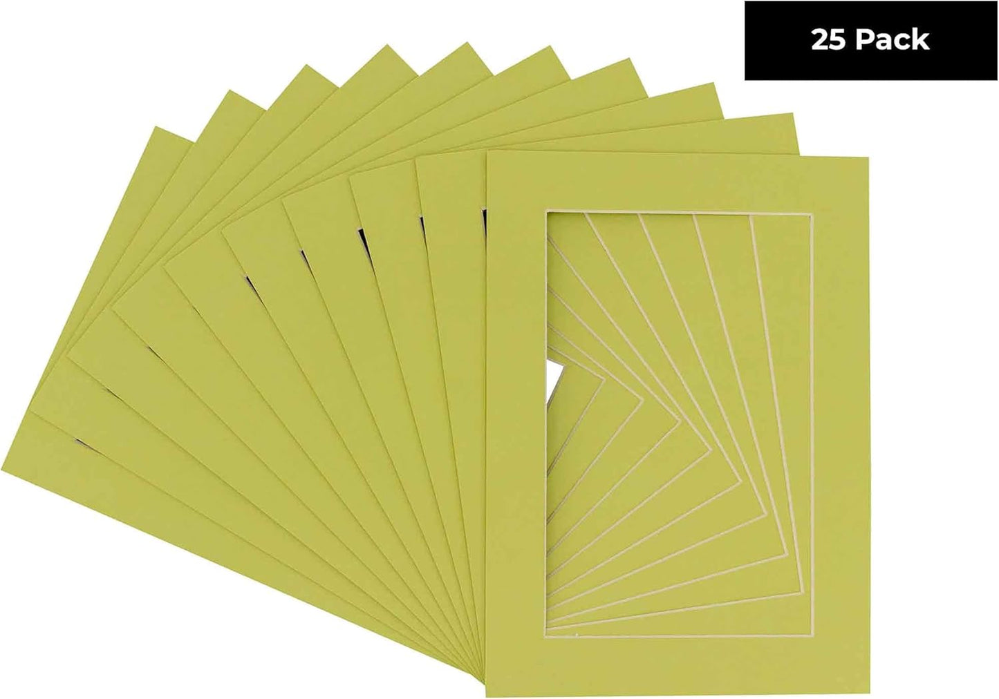 5x7 Mat for 8.5x11 Frame - Precut Mat Board Acid-Free Show Kit with Backing Board, and Clear Bags Pistachio Green 5x7 Photo Matte For a 8.5x11 Picture Frame Matboard for Framing, Pack of 25 Mats