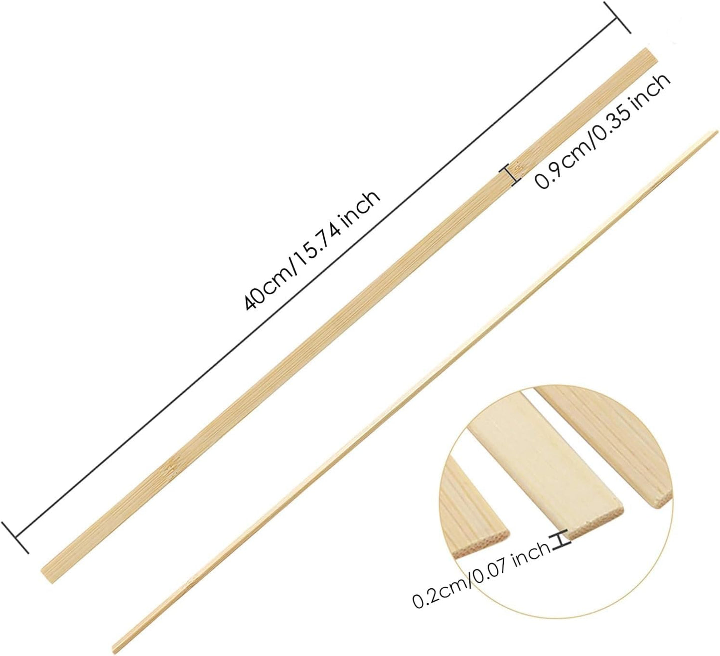 Pllieay 400 Pieces Bamboo Sticks Wood Extra Long Sticks for Crafting (15.7 Inches Length × 3/8 Inches Width)