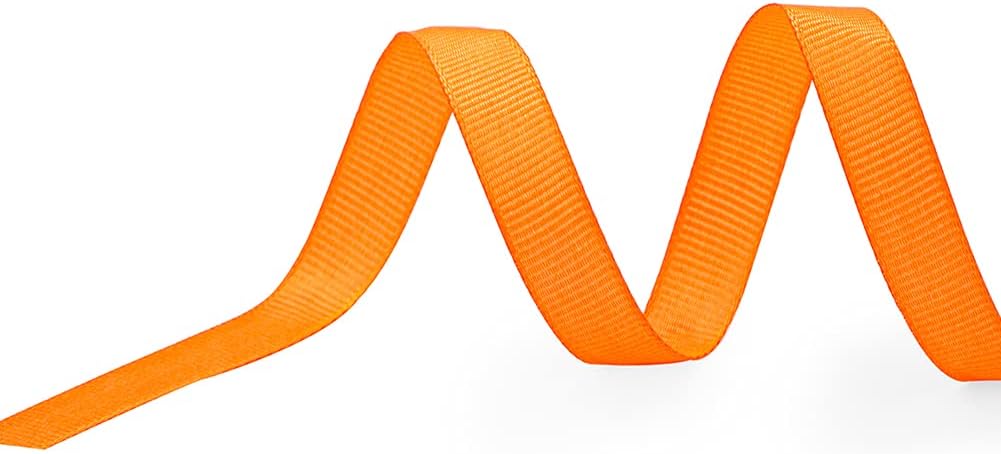 LIUYAXI 3/8" X 50 Yards Solid Orange Grosgrain Ribbon, Perfect for Crafts, Wedding Decor, DIY Hair Accessories, Sewing, Gift Package Wrapping and More