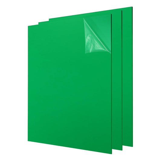 uxcell 3Pcs Acrylic Sheets 8x8 Inch Acrylic Panel 1/8 Inch-3mm Plastic Board for Picture Frames Sign Holders DIY Display Projects Craft, Green