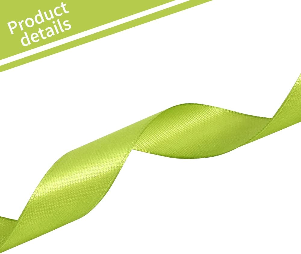 TONIFUL 1 Inch x 100yds Sage Olive Green Satin Ribbon, Thin Solid Color Satin Ribbon for Gift Wrapping, Crafts, Hair Bows Making, Wedding Party Decoration, Invitation Cards, Floral Bouquets