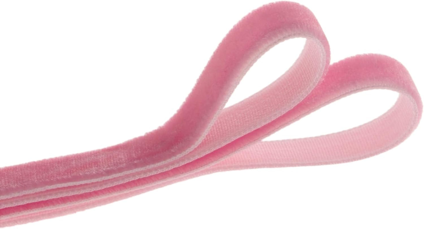 Vintage Peach Pink Velvet Ribbon Christmas Ribbon for Gift Wrapping Crafts Christmas Tree Ornaments Garland Decorations, 3/8 Inch X 25Yd