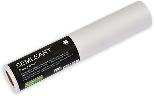 SEMLEART Artit's Tracing Paper roll,32lb/50gsm,12 inch x 25 Yard,Translucent Tracing Paper for Pencil, Marker and Ink - Trace Images, Sketching,Drawing