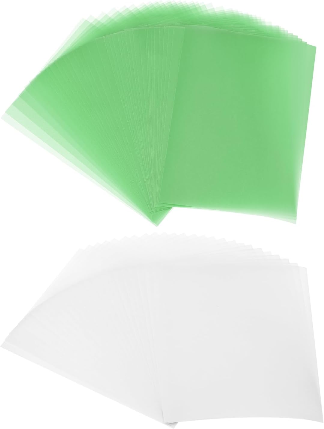 PATIKIL 60 Sheets Vellum Paper 8.5x11inches, Printable Translucent Paper 100GSM Colored for Invitations Laser Inkjet Printing Card Making Crafting Wedding Tracing, Green/White